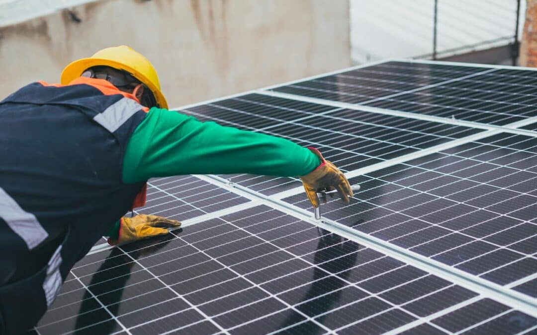Best Solar Panels in South Africa with a technician working on them